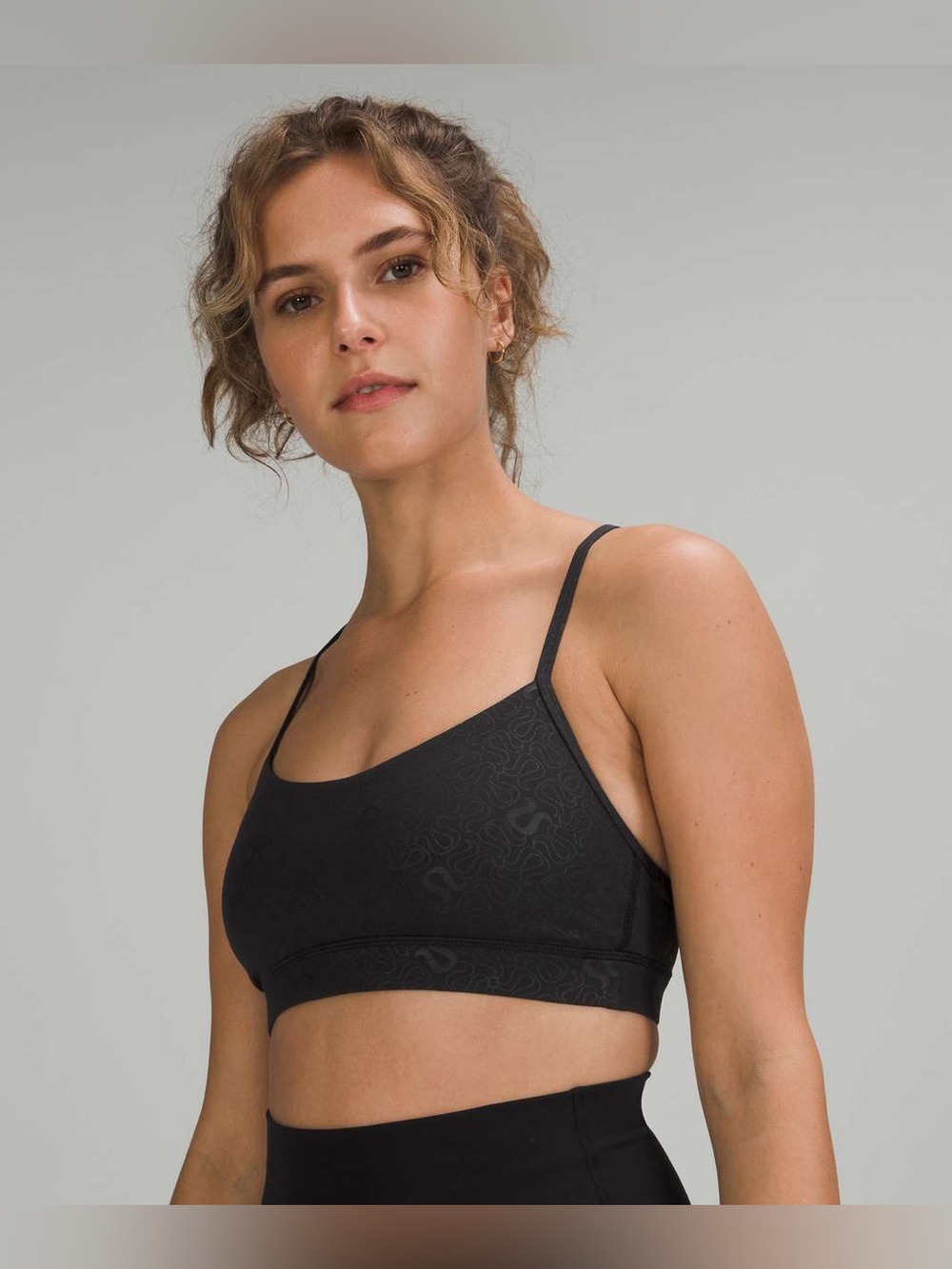 Lululemon Flow Y Nulu Bra *Light Support, A–C Cups Yogo Emboss Black